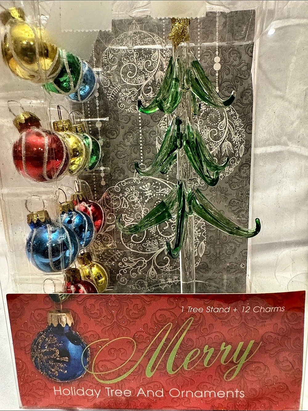 Merry Glass Christmas Tree Set